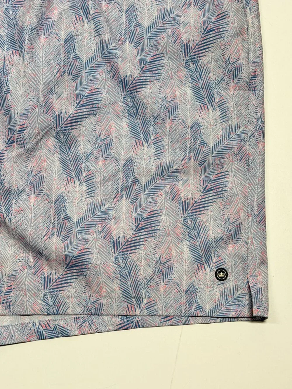 Peter Millar Swim Trunks With Coozie - Leaf Print - Violet Shades  - XXL